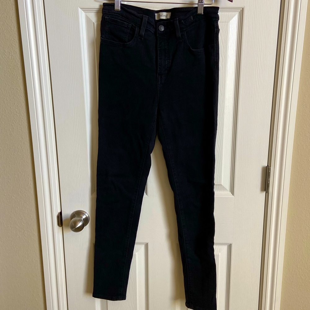 Madewell Roadtripper Black denim jeans.